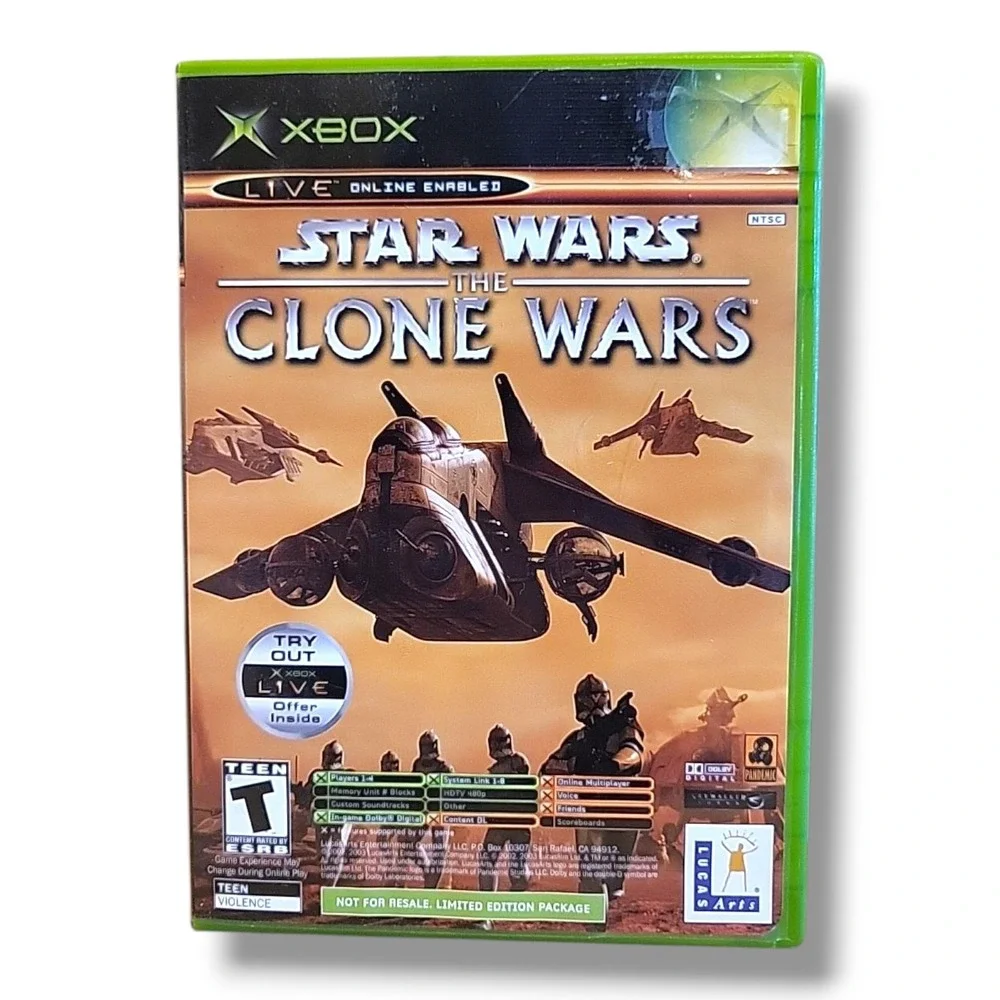 XBOX Star Wars The Clone Wars/Tetris Worlds 2003 Complete